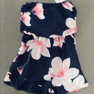 Tiered strapless romper one piece